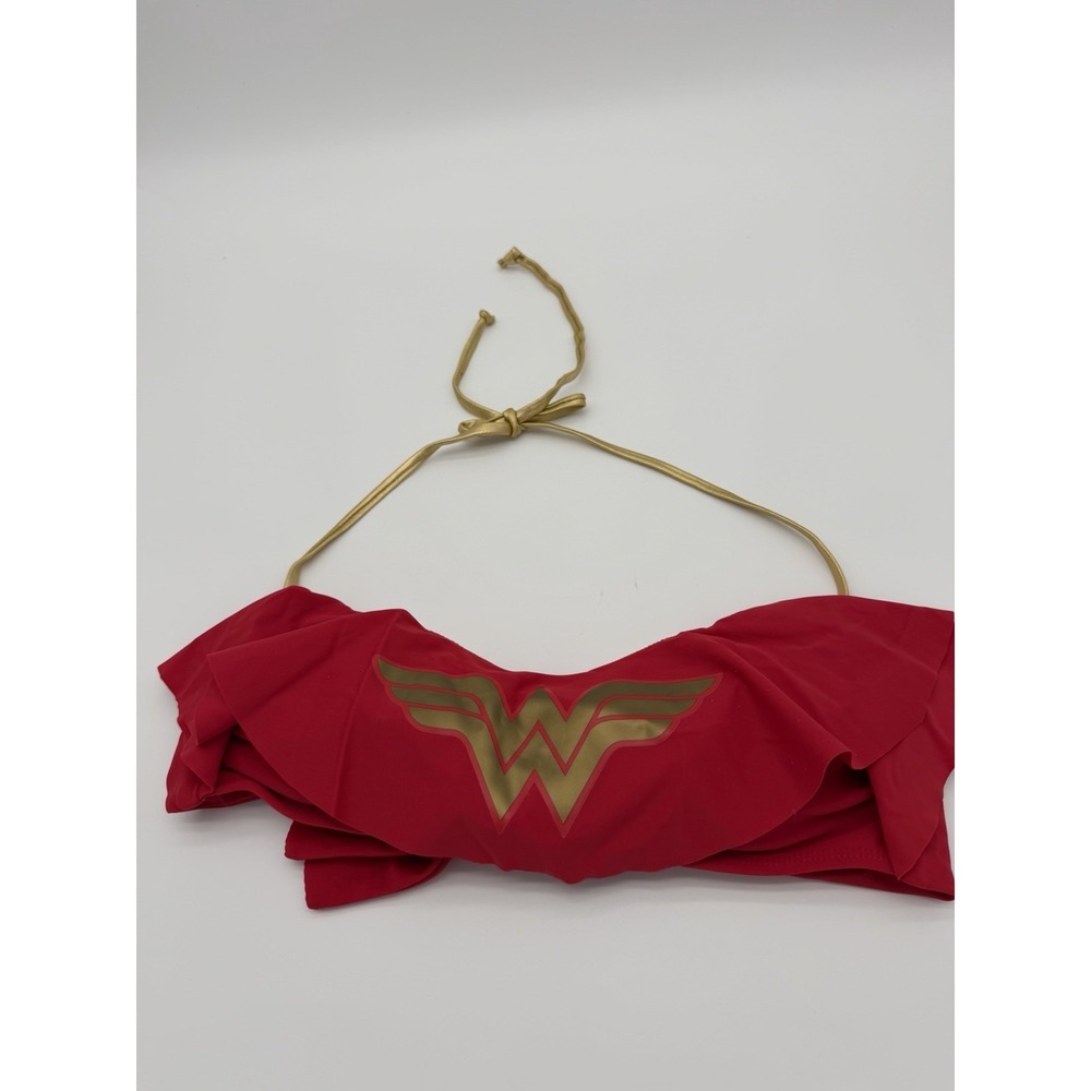 DC Comics Wonder Woman Bandeau Ruffle Bikini Top-S-NWOT‎
